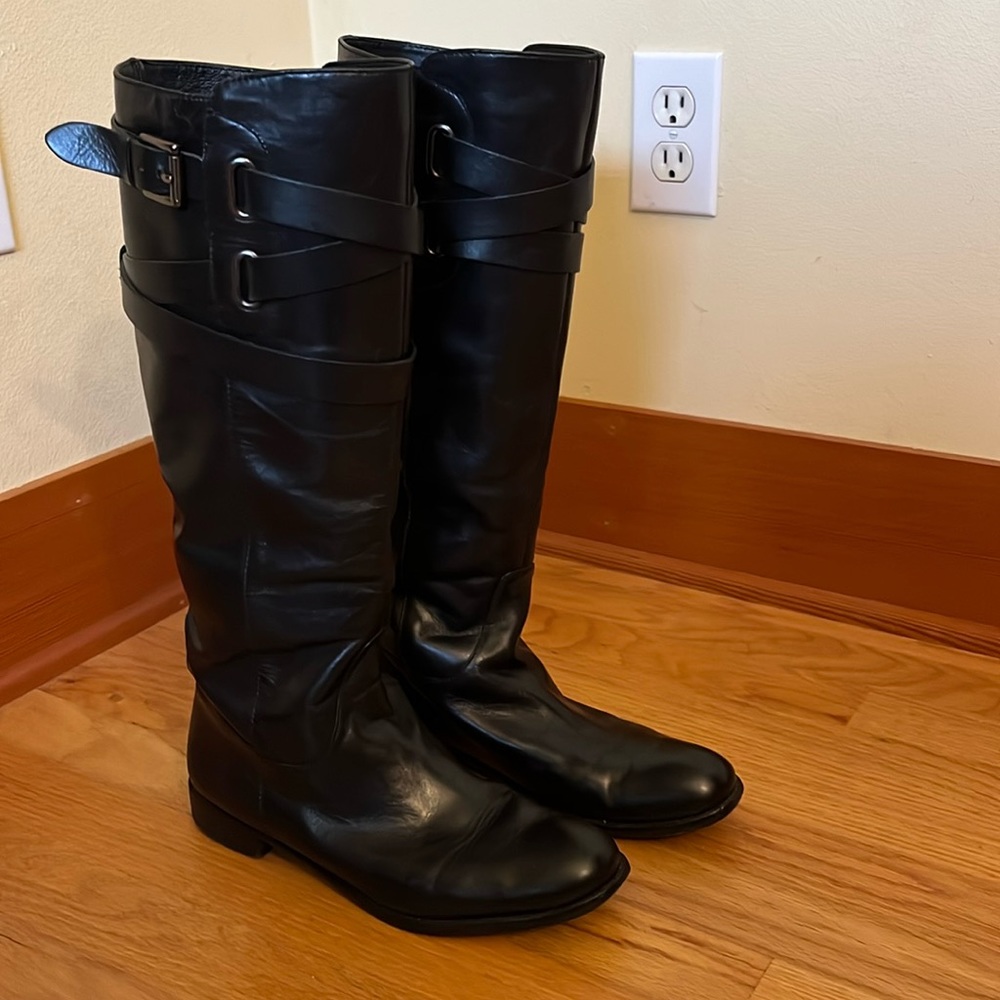 Classic Black Knee-High Riding Boots - Women's - Picture 3 of 14